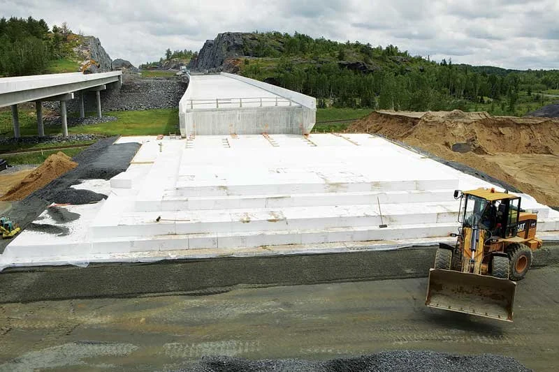 EPS geofoam used as lightweight fill for a bridge abutment