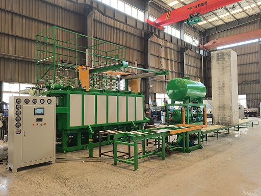 An EPS block moulding machine test run before shipment